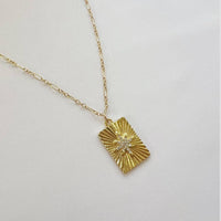 Starburst Pendant Necklace Gold Filled