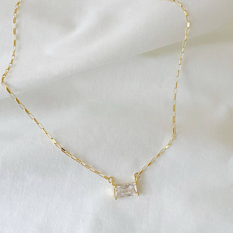 Leighton CZ Gold Filled Pendant Necklace