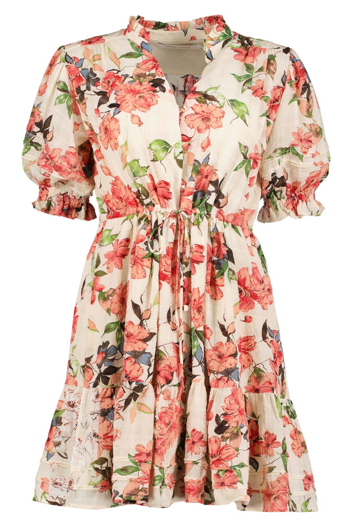 floral short dress with sleeves