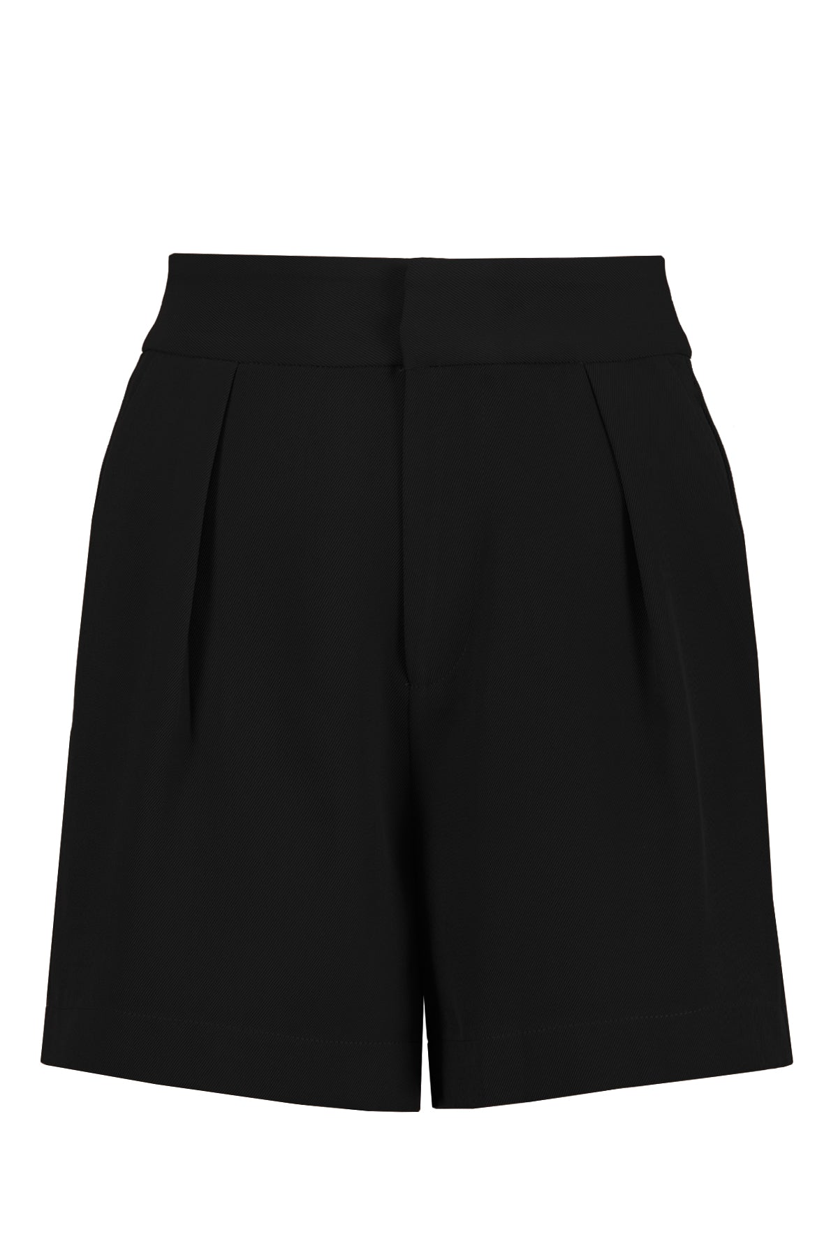 long black shorts with pleat