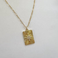 Starburst Pendant Necklace Gold Filled