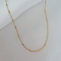 Jake Bar Cable Layering Chain Necklace Gold Filled