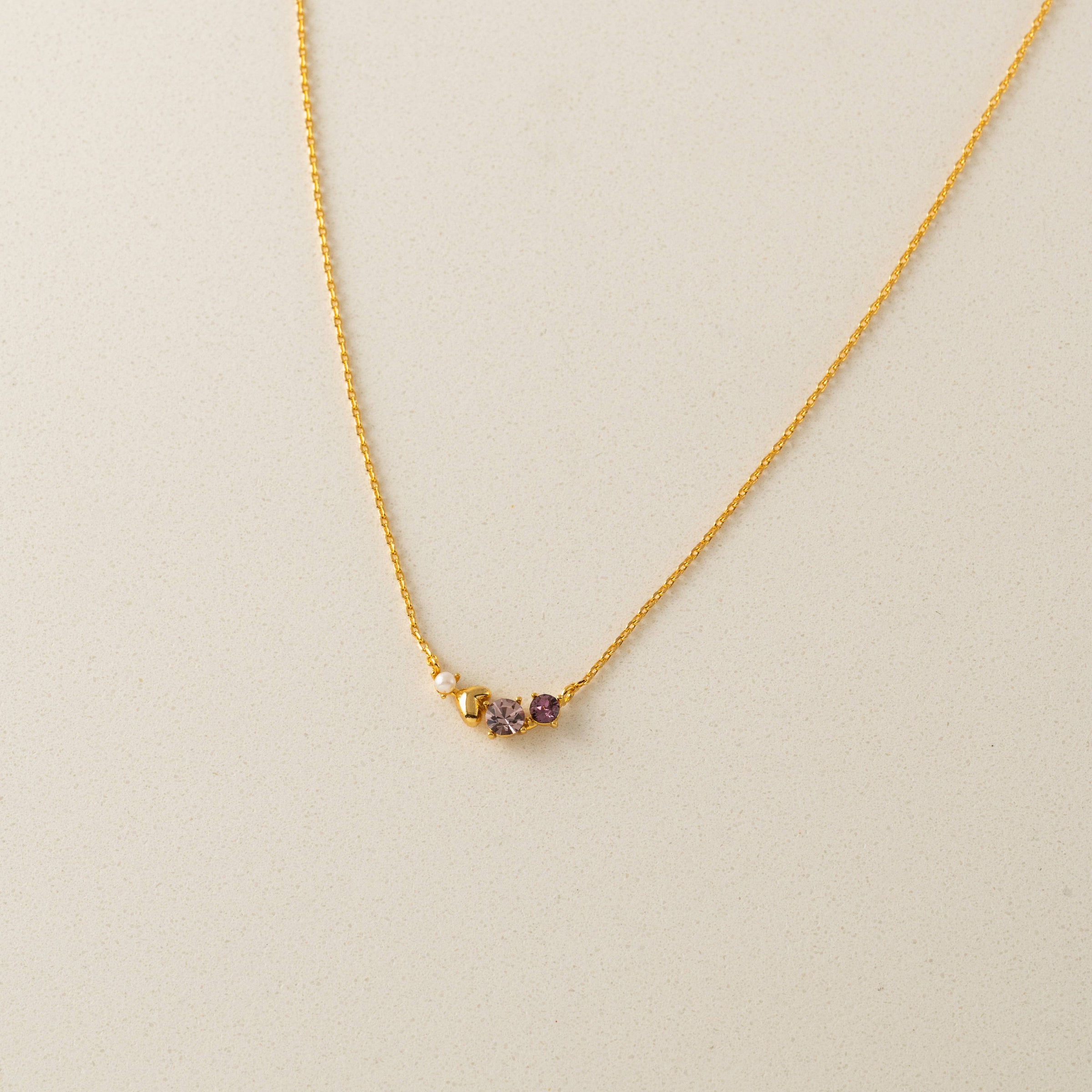 Amorette Necklace | Gold-Plated | Glass Crystal Necklace