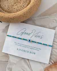 Evil Eye Beaded Bracelet, Ocean Blue