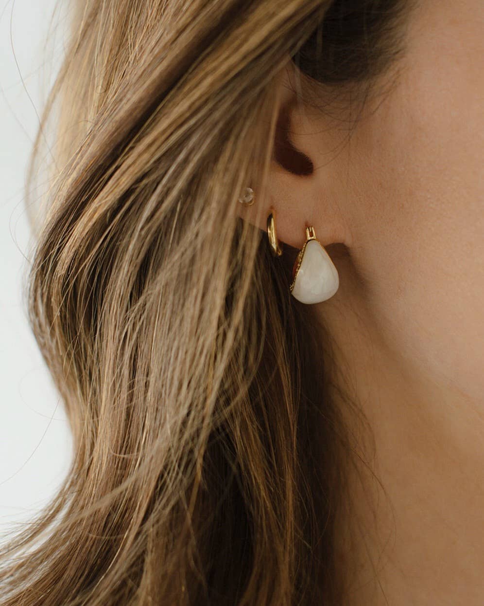 Palmer Colorful Enamel Hoops Earrings Gold Filled