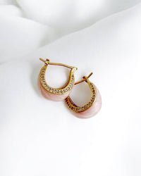 Palmer Colorful Enamel Hoops Earrings Gold Filled