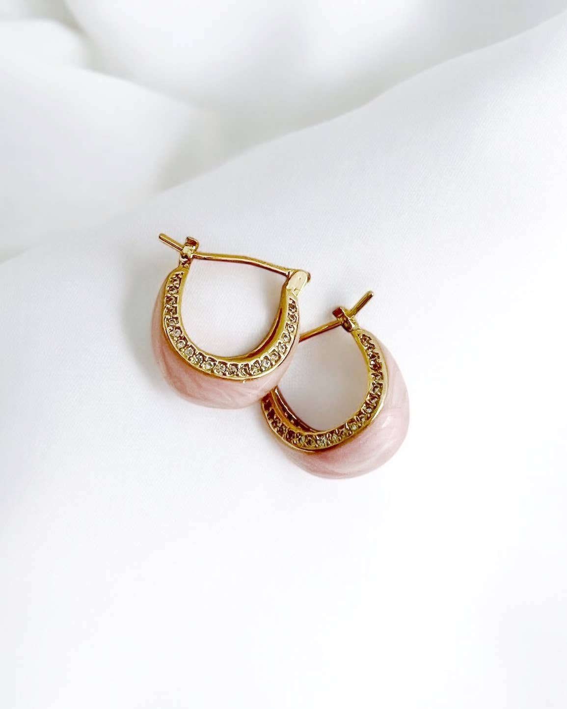 Palmer Colorful Enamel Hoops Earrings Gold Filled