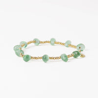 Hope Brass Stretch Bracelet With Glass Beads Mint