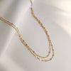 Kamryn Dapped Sequin Layering Chain Necklace Gold Filled: 16”