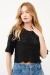 CROCHET LACE TOP WITH SCALLOP HEM