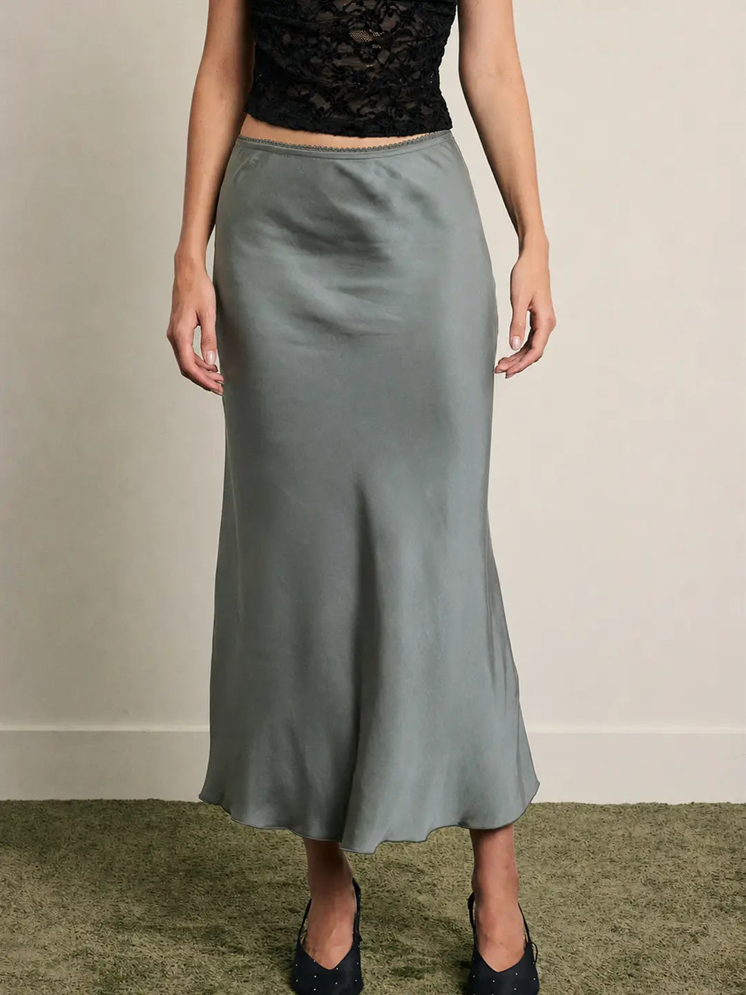 Satin Flare Skirt
