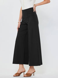 Ponte Flared Pintucked Pants