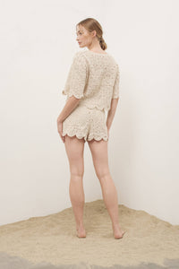 CROCHET LACE TOP WITH SCALLOP HEM