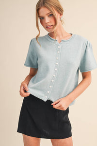 Short Sleeve Sweater Cardigan