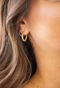 Day Break Braided Hoops Earrings Gold Filled