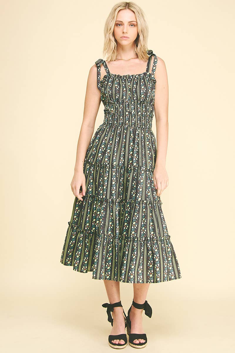 Floral Tiered Midi Dress