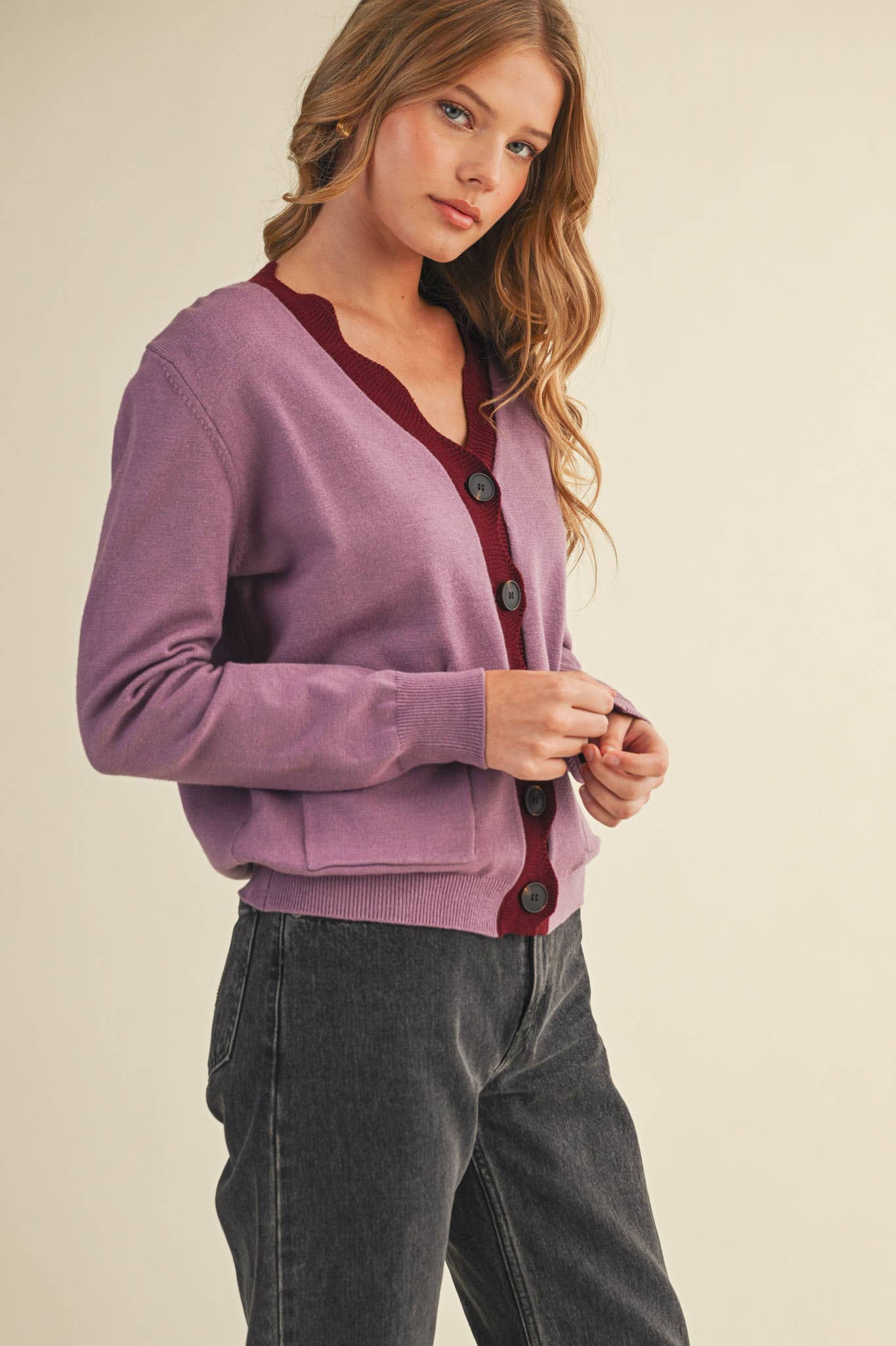 Scalloped Sweater Cardigan