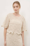 CROCHET LACE TOP WITH SCALLOP HEM