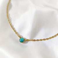 Sorrento Turquoise Solitaire Necklace Gold Filled