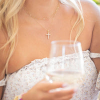 Kamryn Dapped Sequin Layering Chain Necklace Gold Filled 18"