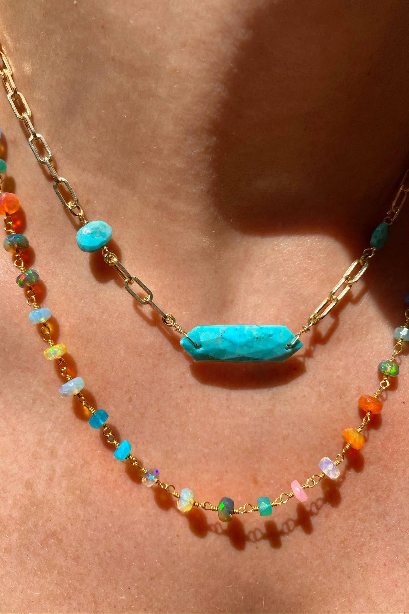 NEON RAINBOW OPAL NECKLACE
