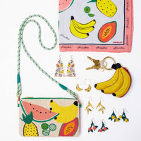 Delilah Fruit Beaded Fringe Earrings Multi