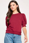 SHORT PUFF SLEEVE SWEATER