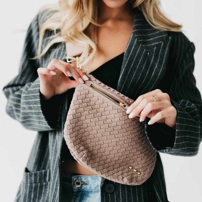Faux Suede Westlyn Woven Bum Bag