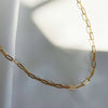 Allie Paperclip Layering Chain Choker Gold Filled Necklace