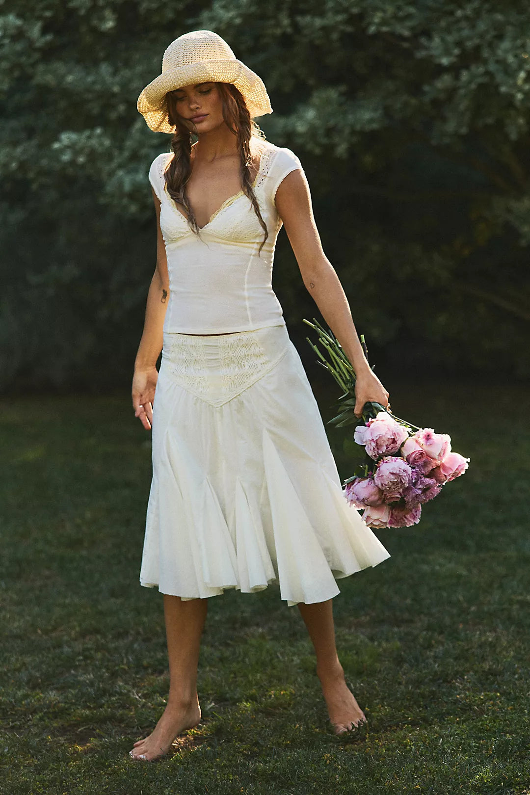 FRIDA GODET MIDI SKIRT