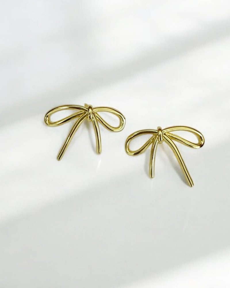 All Wrapped Up Bow Gold Filled Stud Earrings