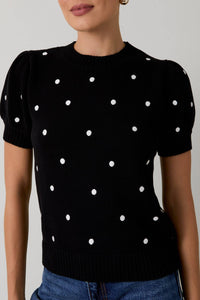 Polka Dot Embroidered Sweater