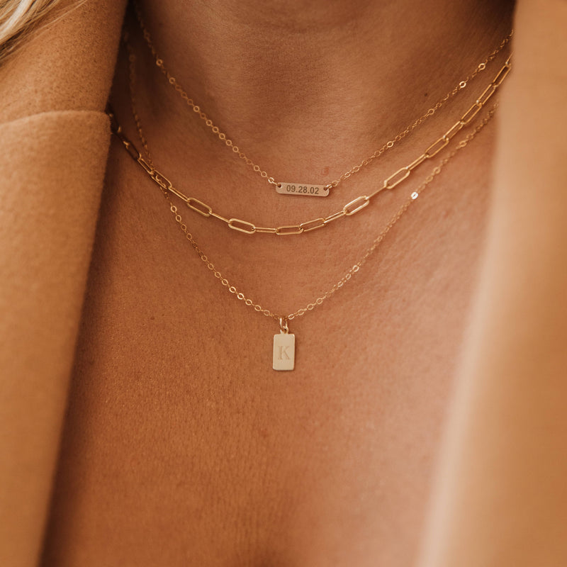 Allie Paperclip Layering Chain Choker Gold Filled Necklace