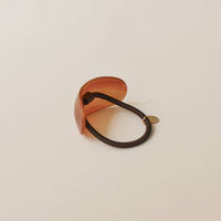 Curved Oval Resin Ponytail Hair Tie | Brown
