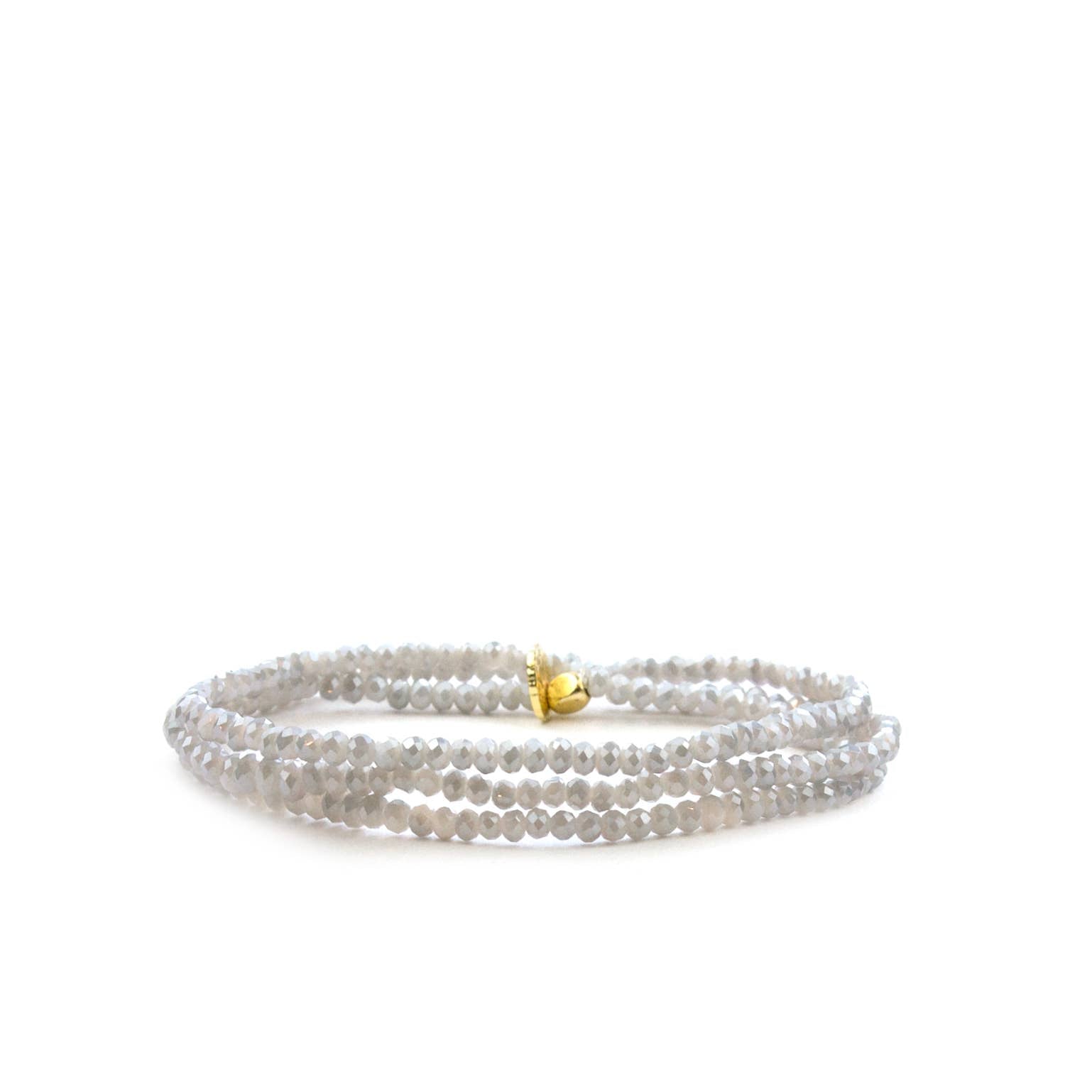 Mini stretch crystal beaded wrap bracelet