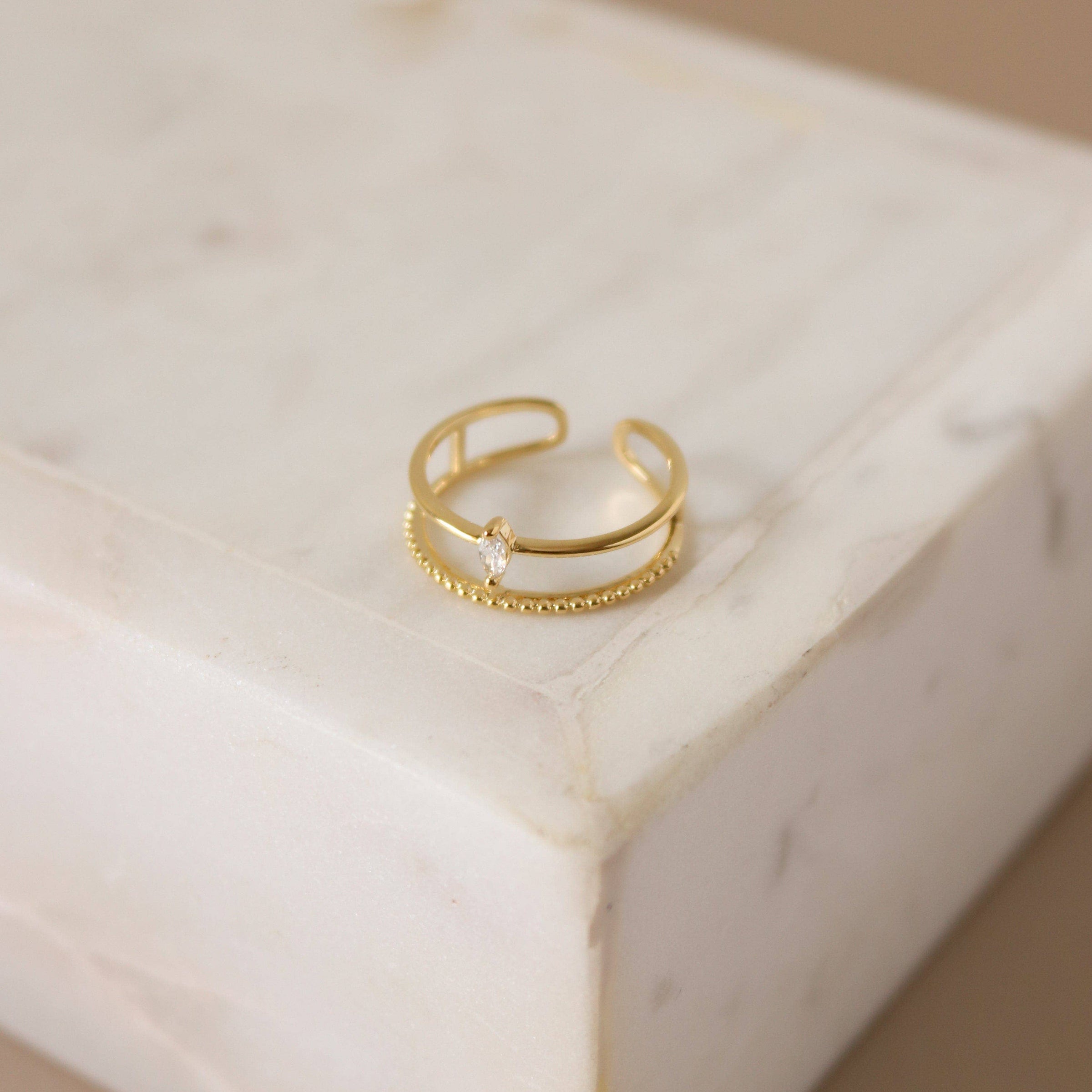 Marquise Ring | Stacked Look Ring | Cubic Zirconia Ring