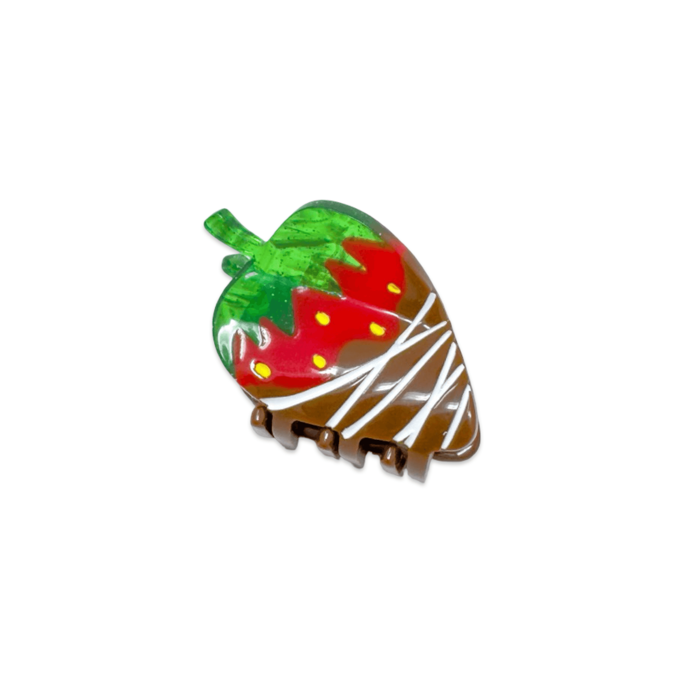 Midi Chocolate Covered Strawberry Hair Claw Clip