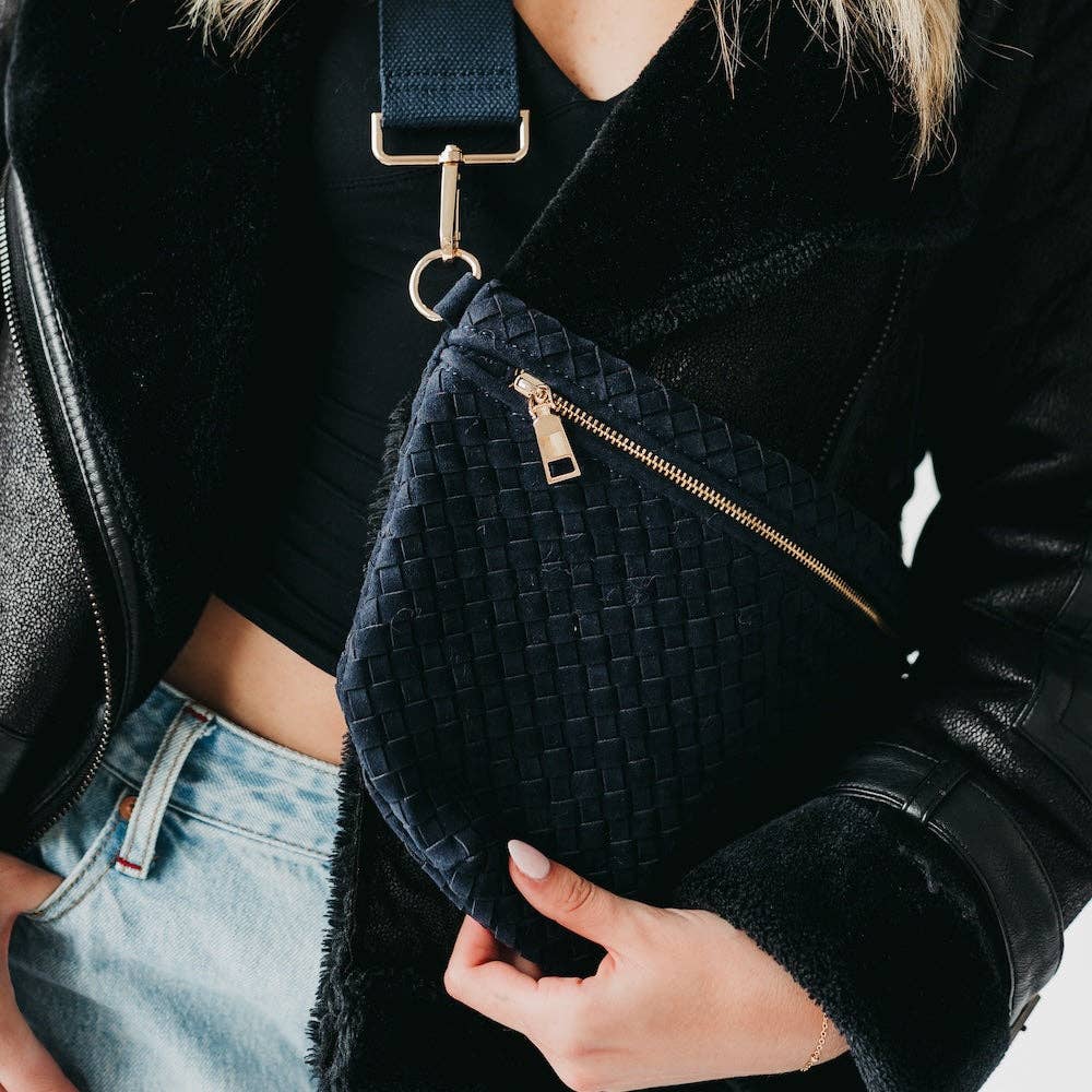 Faux Suede Westlyn Woven Bum Bag