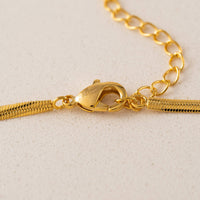 Clarice Necklace | Baguette Pendant | Herringbone Chain