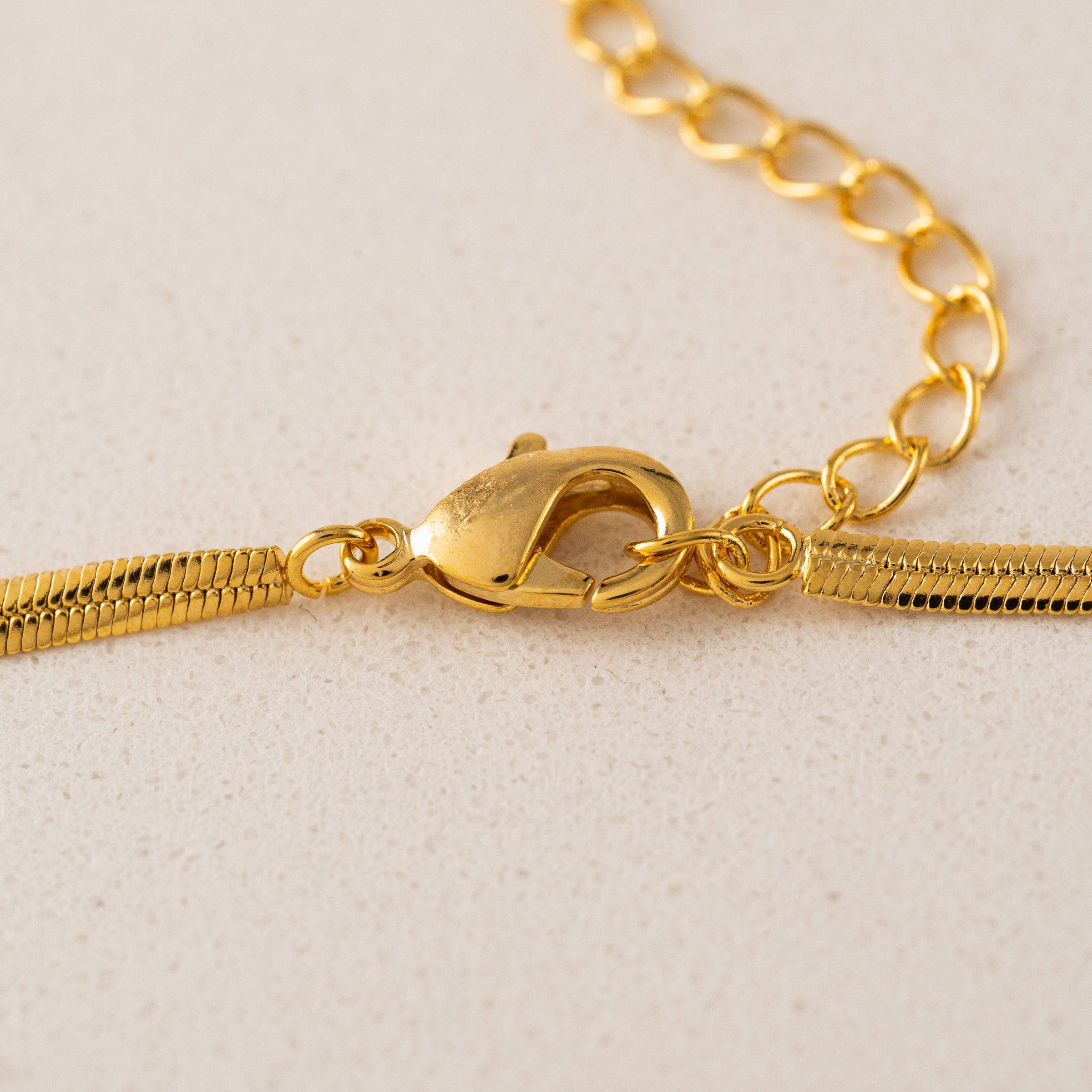 Clarice Necklace | Baguette Pendant | Herringbone Chain