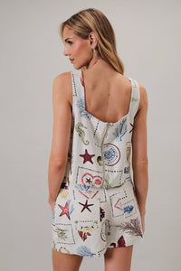 Square Neck Sleeveless Denim Cropped Top