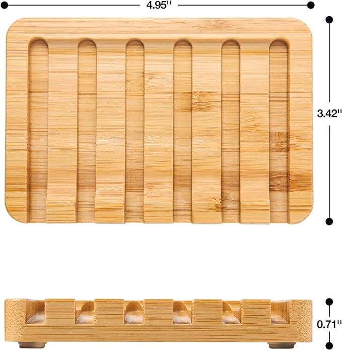 Waterfall Self-Draining Bamboo Soap Dish