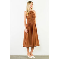 Sleeveless Crinkled Midi Dress