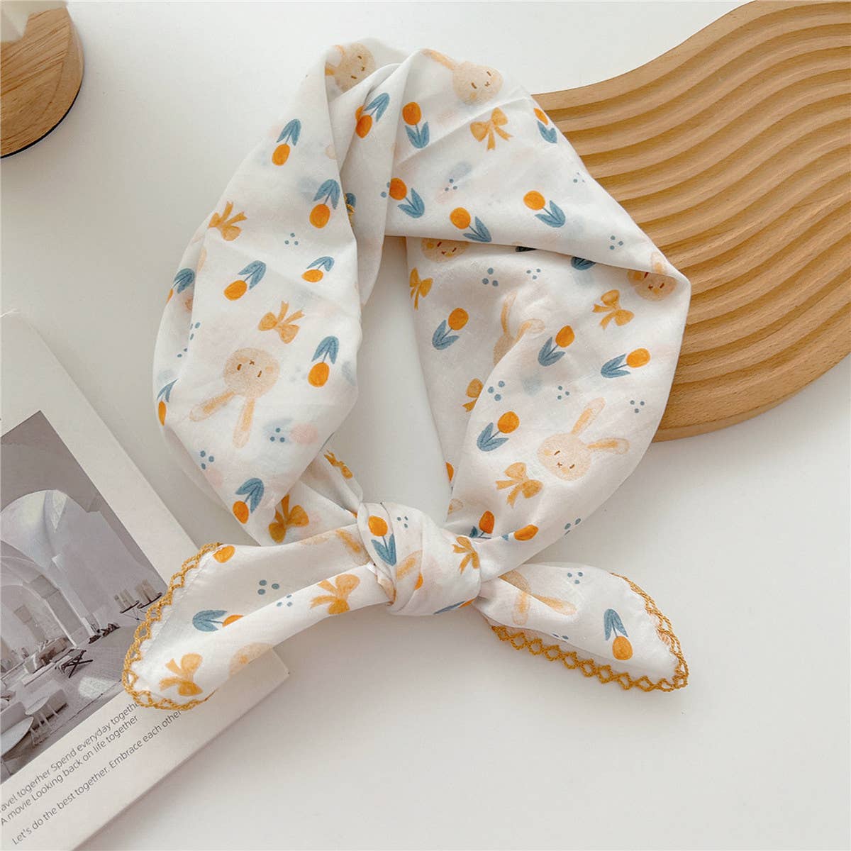 Cotton Linen Square Scarf