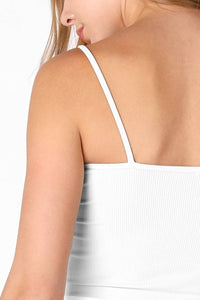 RIBBED V NECK CROP TOP