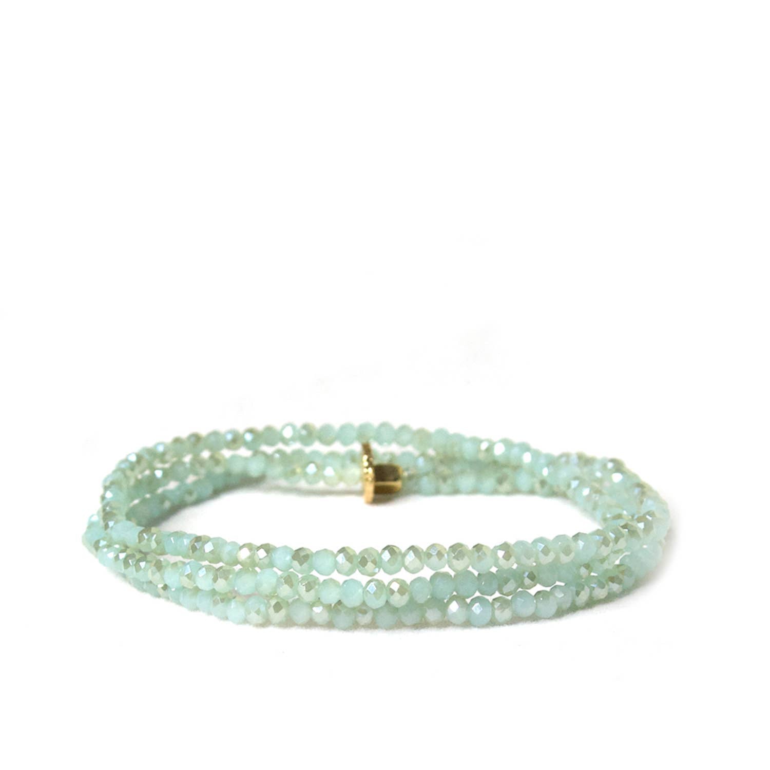 Mini stretch crystal beaded wrap bracelet