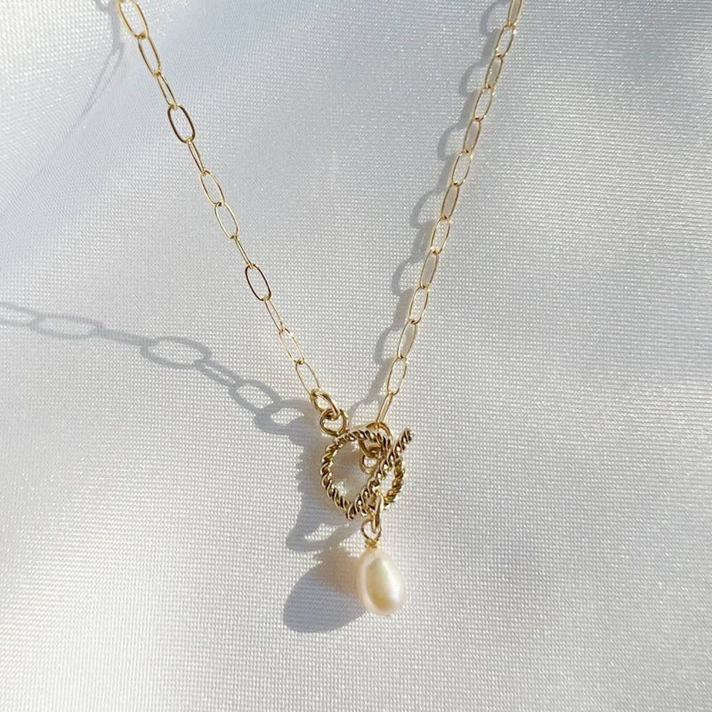 Coco Pearl Toggle Gold Filled Necklace