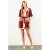 Puff Sleeve Button Front Tie Waist Dress