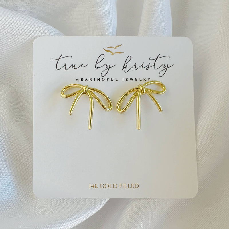 All Wrapped Up Bow Gold Filled Stud Earrings