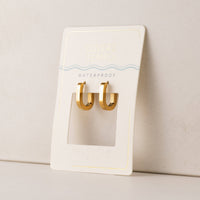 Maya Paperclip Hoop Earrings | Gold Hoops | Waterproof Hoops